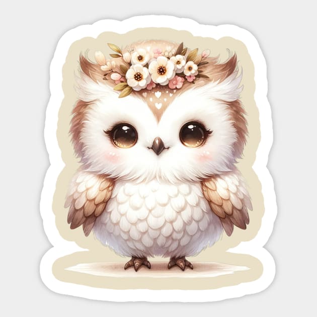 Cute Fluffy Baby Owl Sticker by dcohea